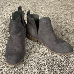 JG Grey suede like ankle boots, gently worn. Womens size 7